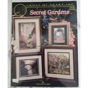 Cross My Heart Secret Gardens Cross Stitch Patterns Cherub, Pond, Gazebo, Rose